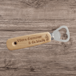 Ouvre bouteille Barman " Vivre d'amour & de bière"