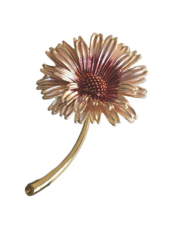 leomile broche Broche fleur doré rouge