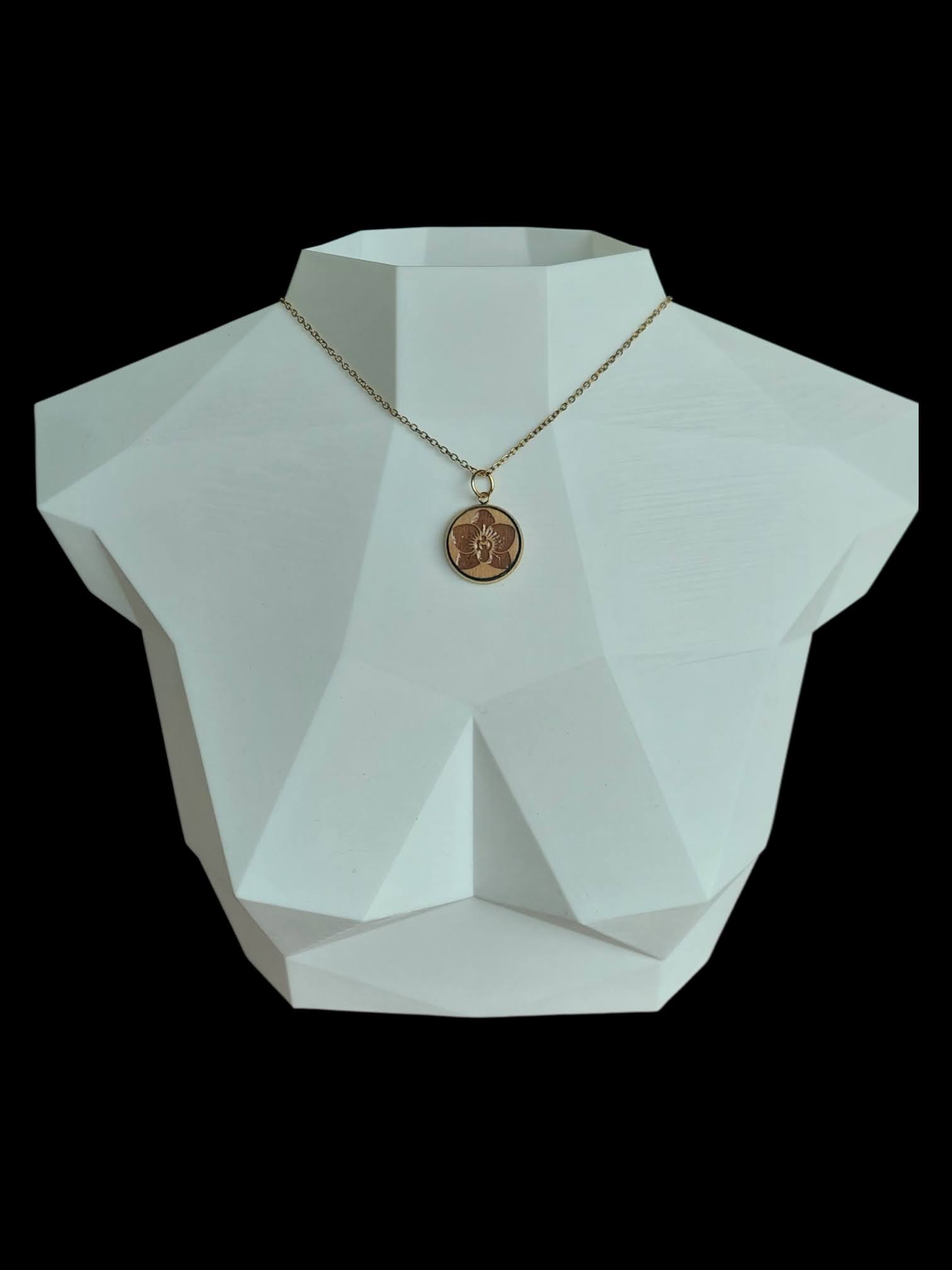 Collier Orchidée doré