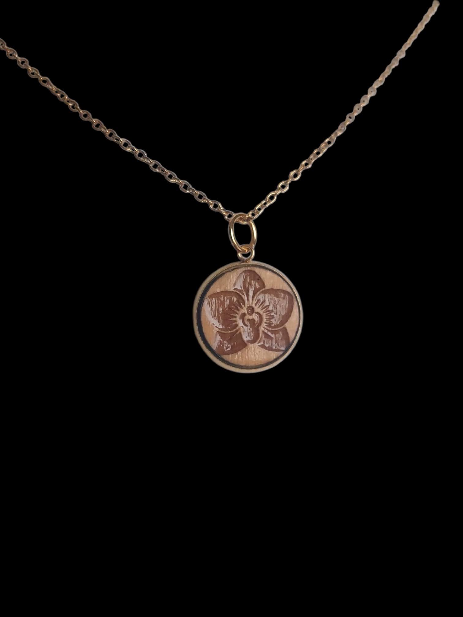 Collier Orchidée doré – Image 2